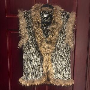 Saks Fifth Avenue Rabbit Coyote Fur-Trimmed vest